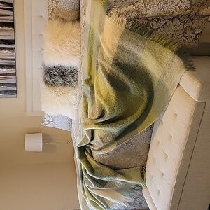 Vintage Avoca Mohair Wool Blanket Irish Throw 80x58 Plaid